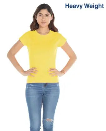 Youths Heavy Weight Crew Neck Short Sleeve T-Shirt (Bright Yellow) Cedar Lake Creations